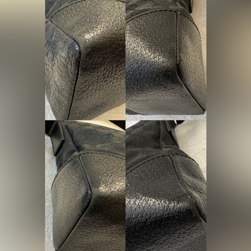 GUCCI GG Canvas/Leather Shoulder Bag Black. - Picture 4 of 15